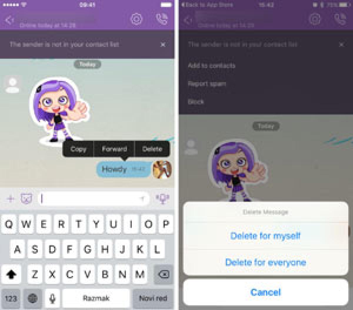 Viber update lets you delete sent messages and more