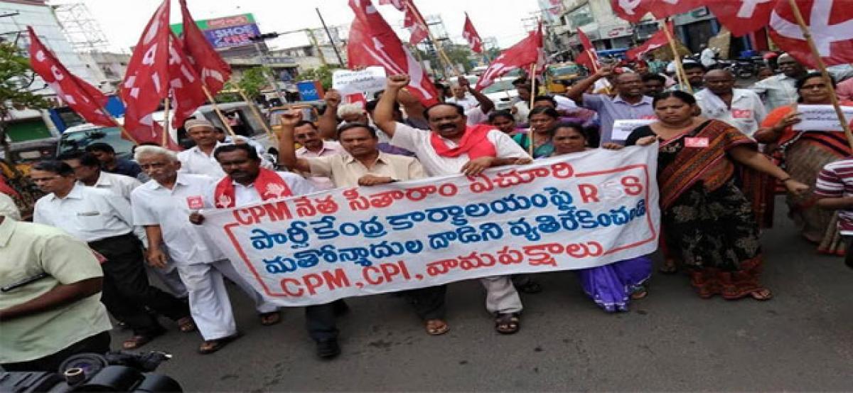 Left leaders take out rally in protest