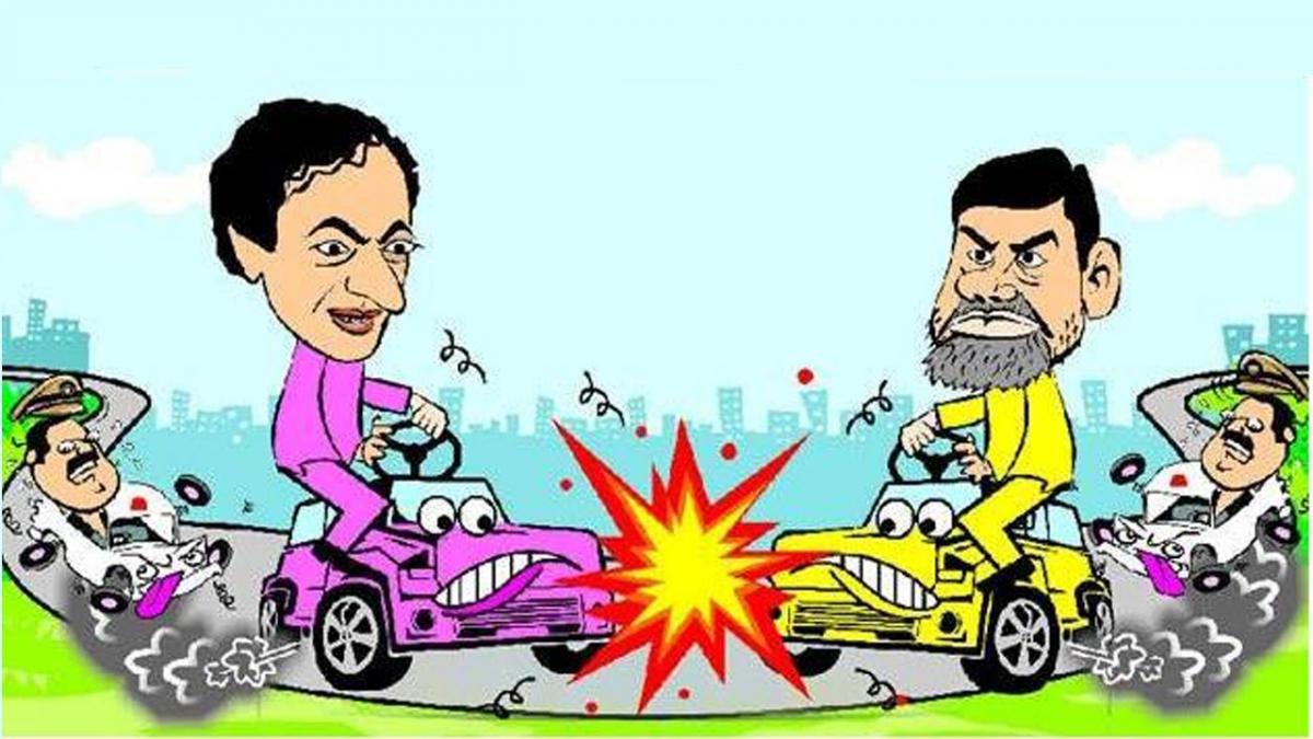 Now, photos of KCR-Chandrababu at war!