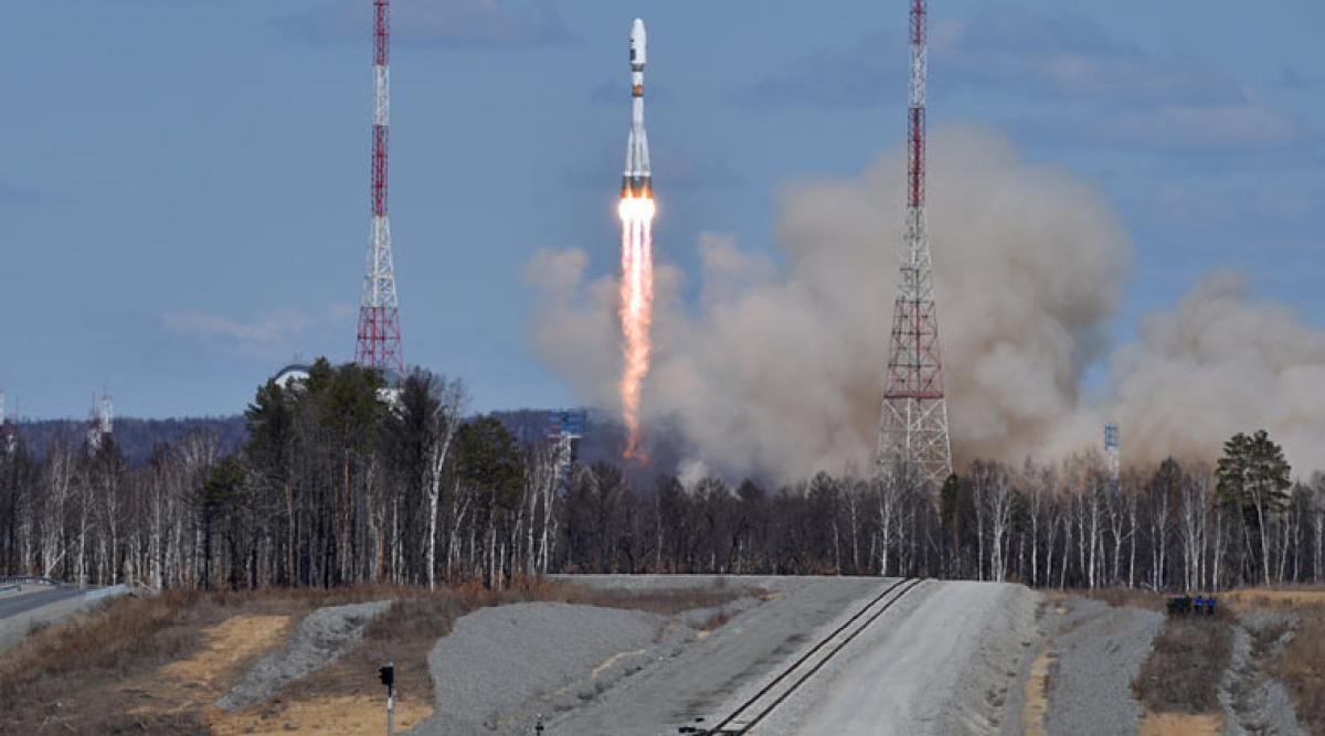 Soyuz-2.1a rocket launched from Russias newly built Vostochny Cosmodrome