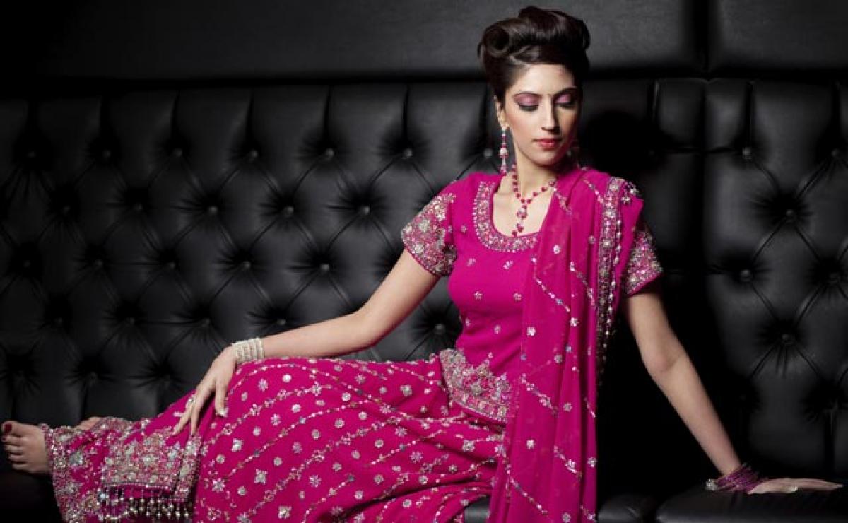 Pink power in ethnic wear