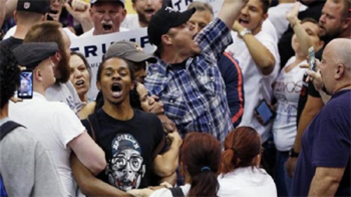 Protesters block main road to Trump rally in Arizona