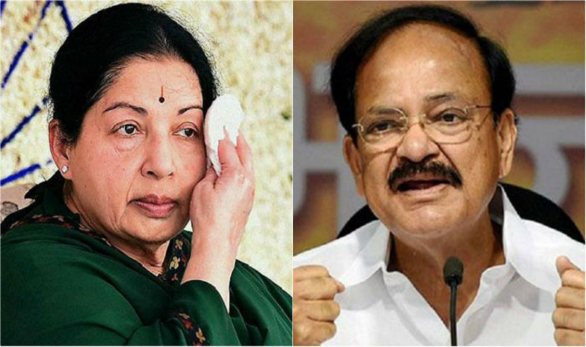 Venkaiah Naidu assures that Jayalalithaa would continue to serve people of Tamil Nadu