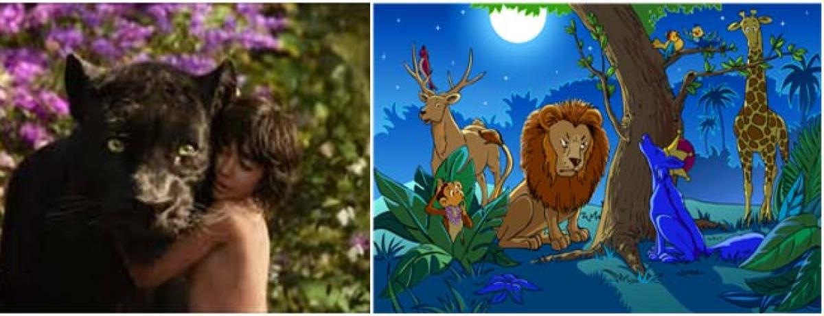 Jungle book and anthropomorphic animal characters from our past