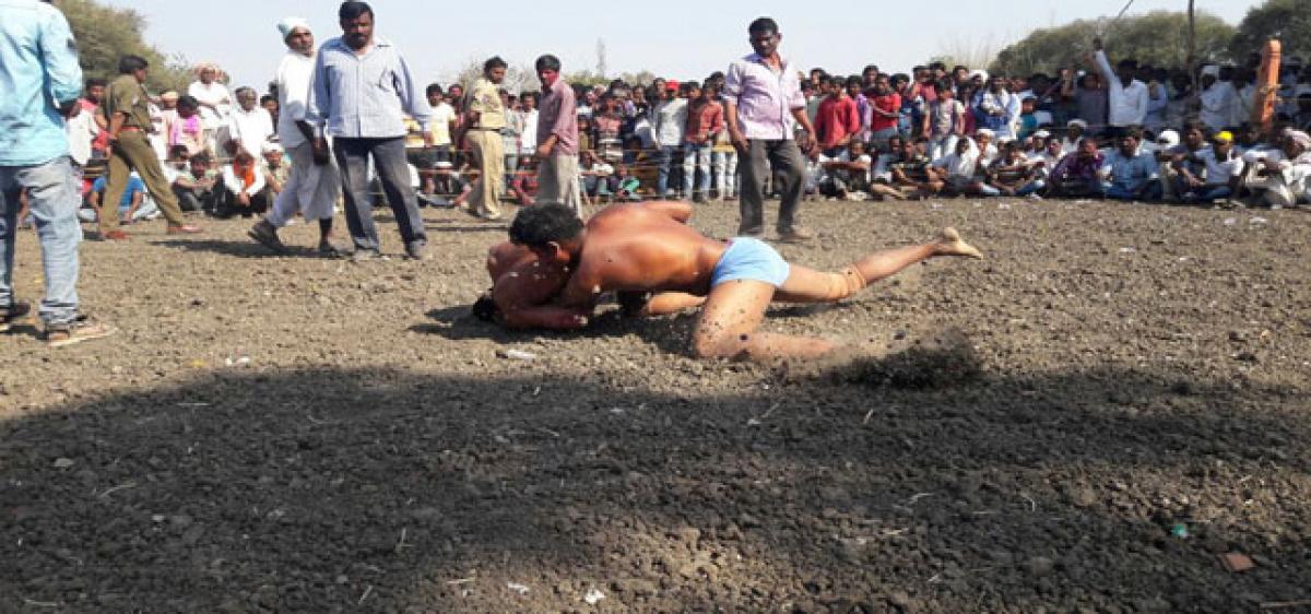 Wrestling contest held at Adilabad