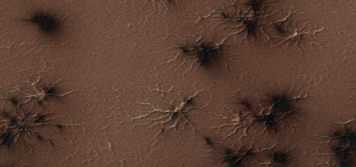 NASA orbiter detects infant versions of Martian spiders