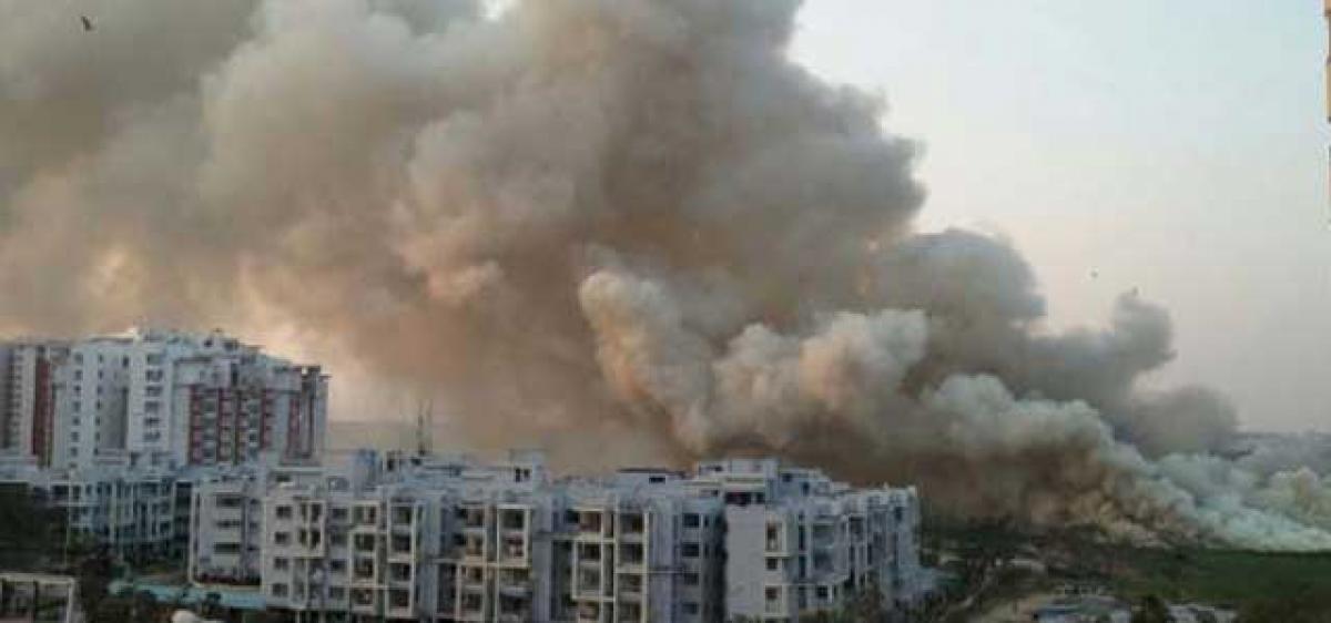 Bellandur lake on fire