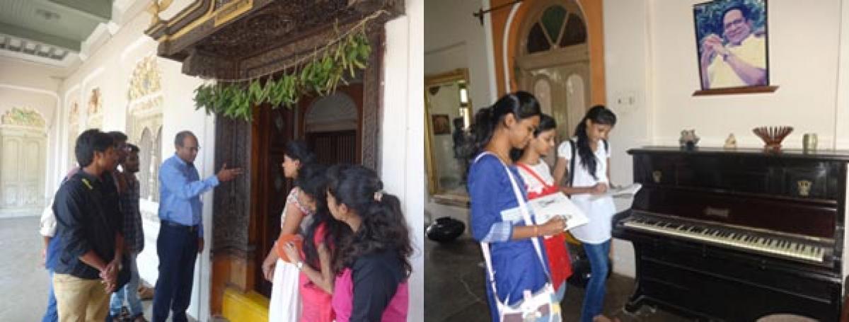 40-student architectural team studying Gandharva Mahal