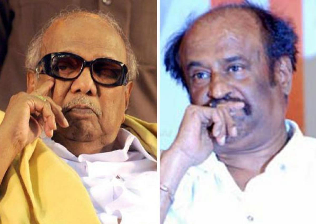 Rajinikanth calls on DMK chief Karunanidhi