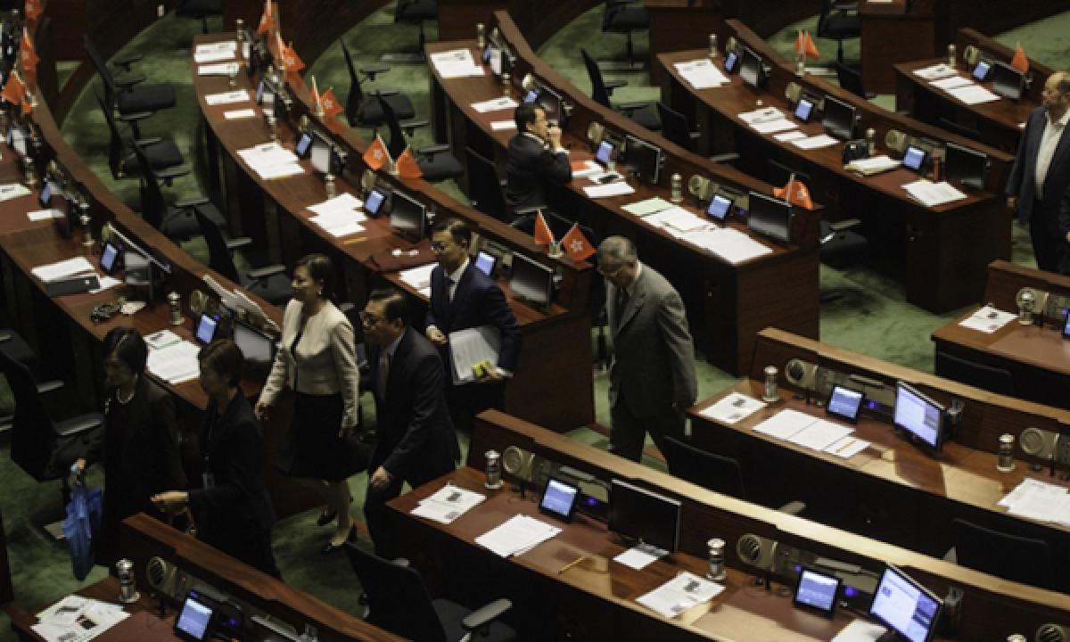 Hong Kongs Lawmakers staged a walkout before oath-taking ceremony