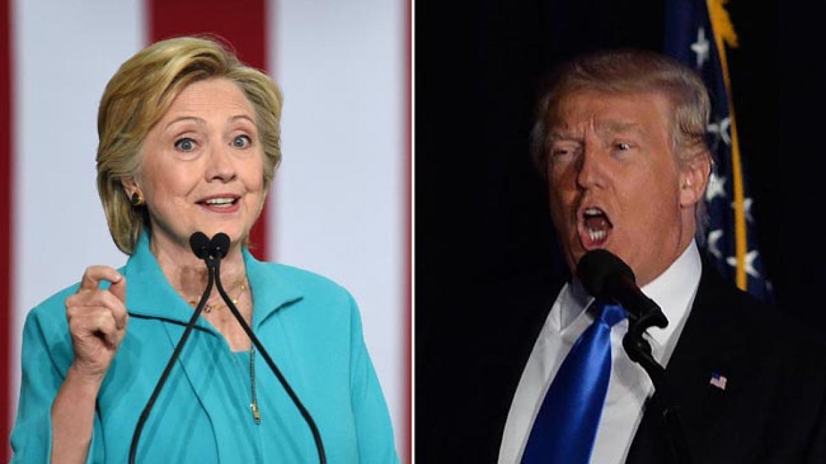 Clinton ahead of Trump by five points as the campaign heads into final two weeks