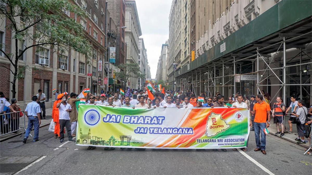 Telangana State Float on Indian Independence Day celebrations in New York