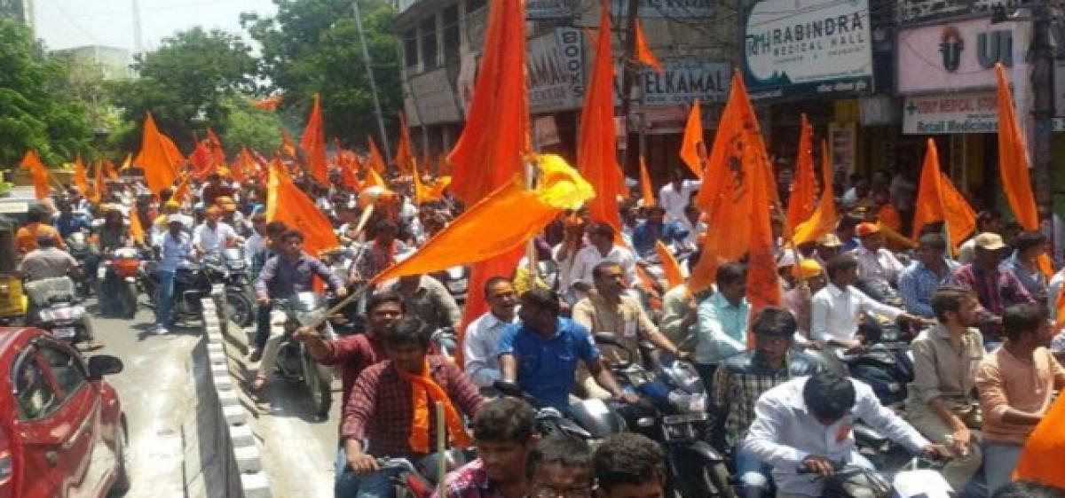 Brahmins hold protests against film in Nizamabad