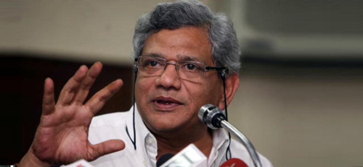 Two slogan-shouting men barge into CPI(M) office, heckle Sitaram Yechury