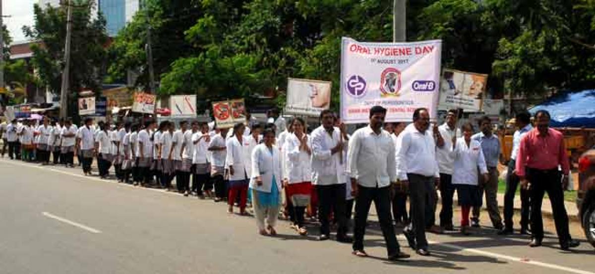 Sibar takes out awareness rally on oral hygiene
