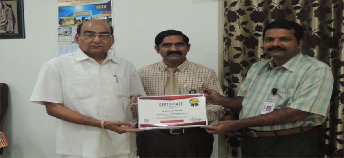 QIS librarian receives award from IIT Madras