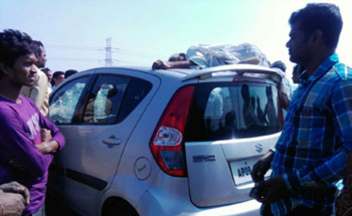 Car hits farmer, travels 10 km with body on roof