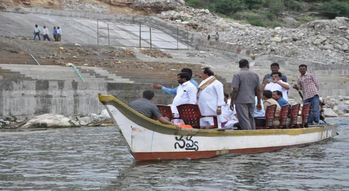 Bathing ghat works inspected.