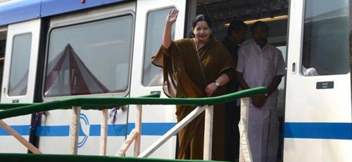 Jayalalitha hopes for early start of underground Metro service