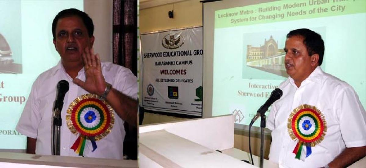 Mr. Keshav Kumar, MD, LMRC addresses a seminar at Sherwood College of Engineering Research & Technology