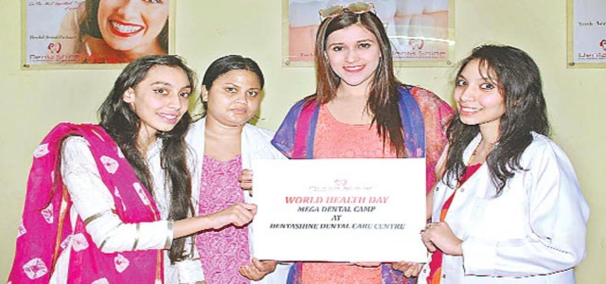 Mannara Chopra  advocates good oral health