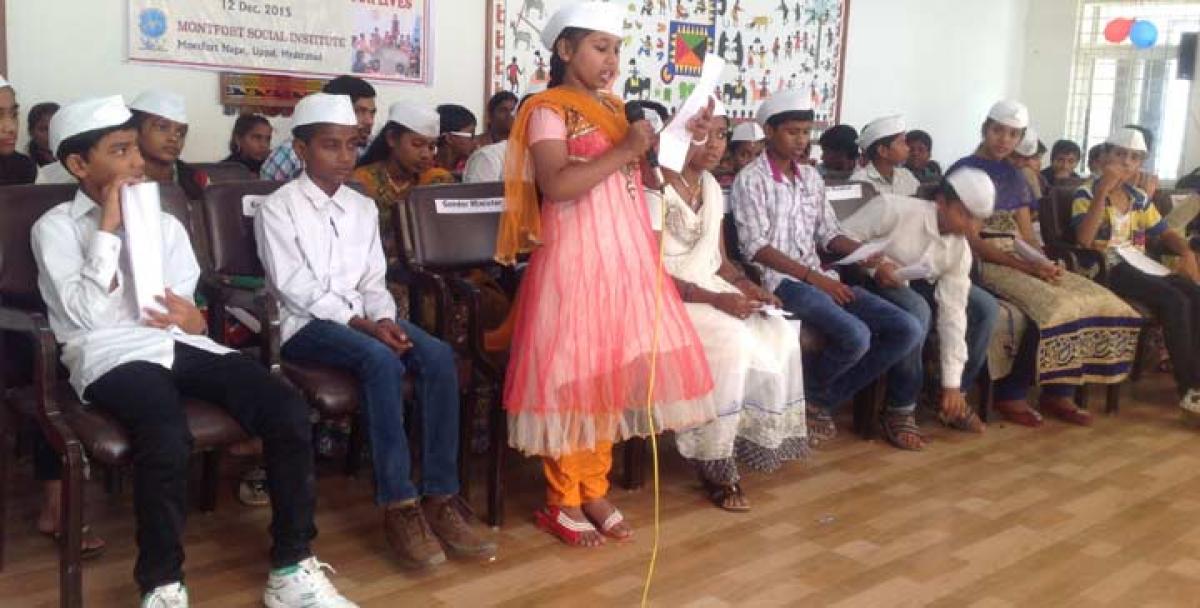 Kids discuss environ issues in Parliament