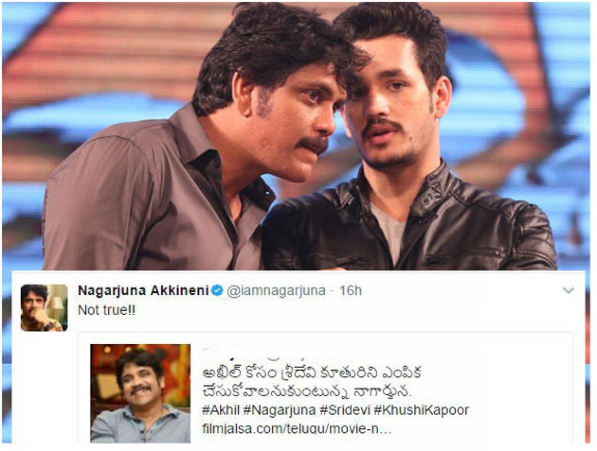 Akhil rejects Sridevis daughter?
