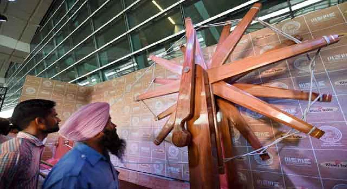 World’s largest charkha at Delhi airport