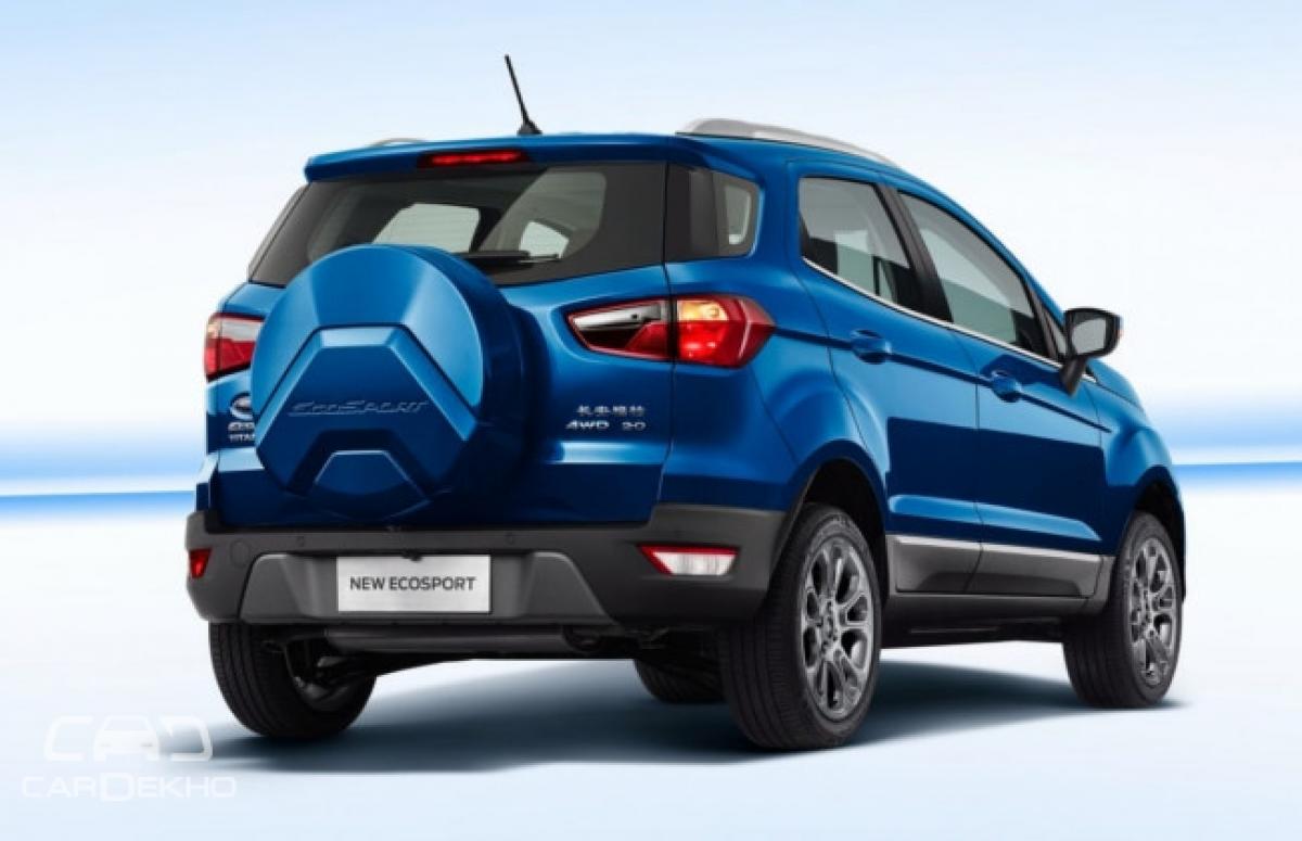 India-Bound Ford EcoSport Facelift With Tailgate-Mounted Spare Wheel Revealed In China