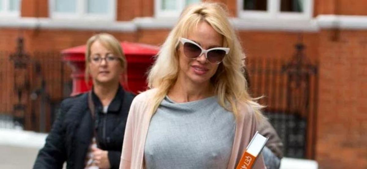 Pamela Anderson visits Julian Assange in London