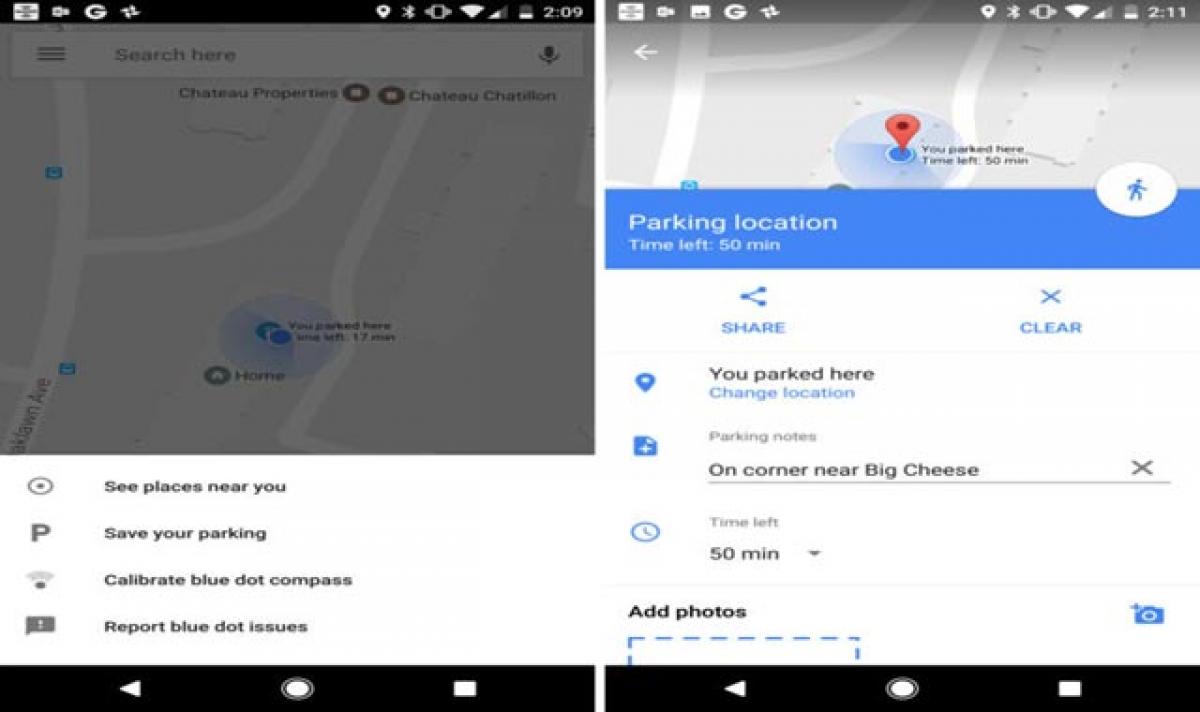 Google Maps to find your parked car