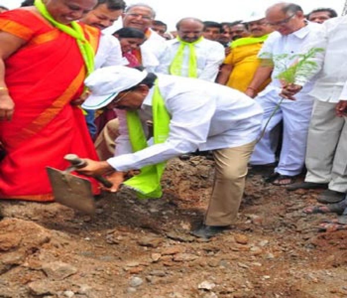 3.5 crore saplings to be planted in Khammam.