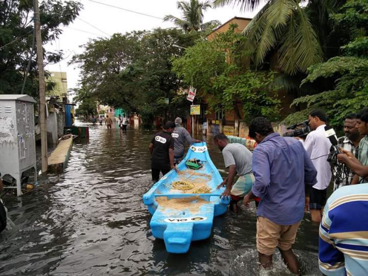 Ola boats rescue Chennaiites in waterlogged areas to safer places