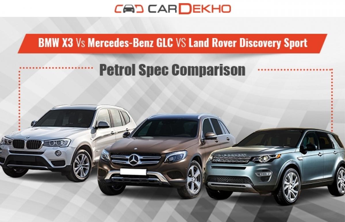 BMW X3 Vs Mercedes-Benz GLC Vs Land Rover Discovery Sport – Petrol spec comparison