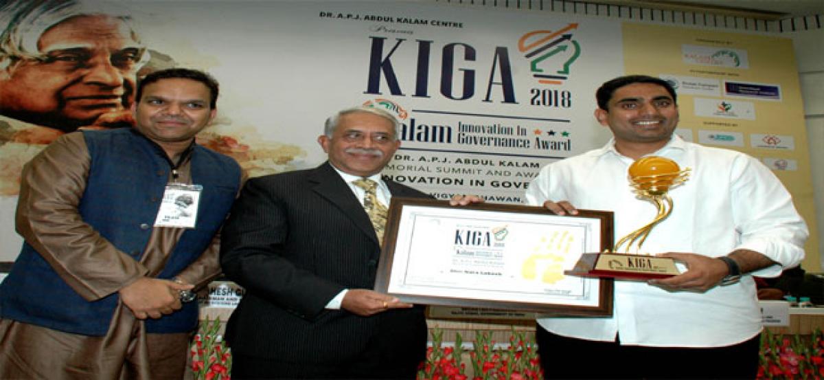 Lokesh bags Kalam Innovation Award