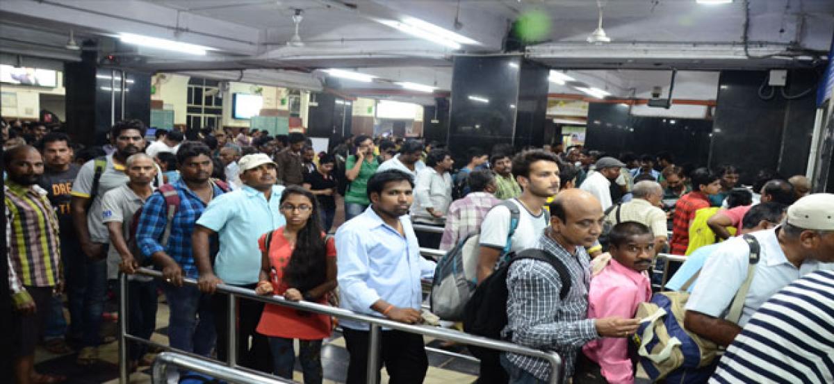 Heavy rush at  railway and bus stations