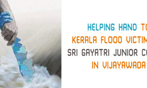 Helping hand to Kerala flood victims by Sri Gayatri Junior College in Vijayawada