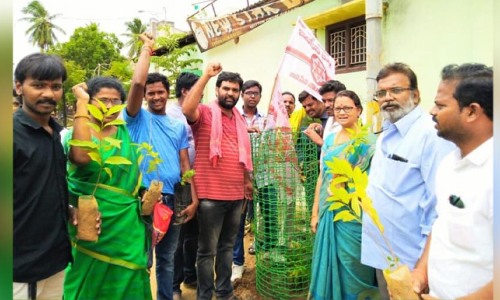 Jana Sena Party organises sapling plantation in Eluru