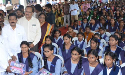 Health scheme for girl students launched at ZPHS in Suryapet