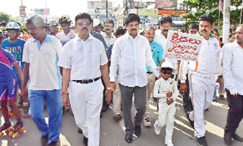 Rally to mark Sports Day organised in Vijayawada