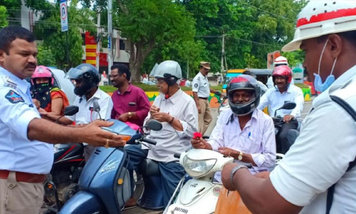 32 booked for helmetless driving in Guntur city