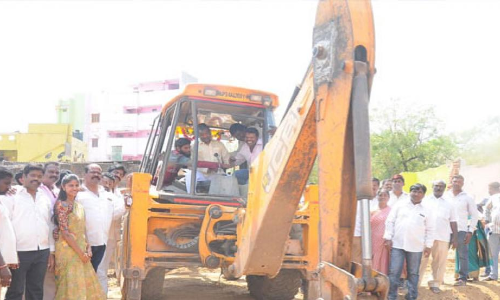 Minister performs ‘Bhoomi puja’ for 2BHK construction