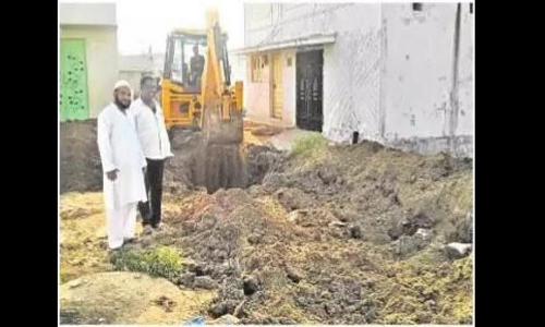 Drainage outlet works begin at Bismillah Colony