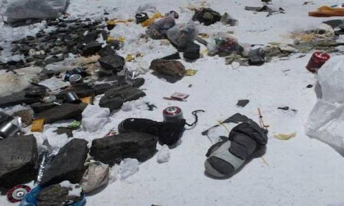 Mount Everest, the high-altitude rubbish dump