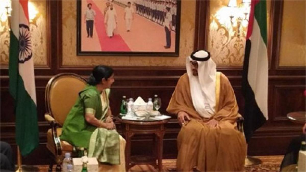 Sushma talks ISIS threat, radicalism with Abu Dhabis crown Prince