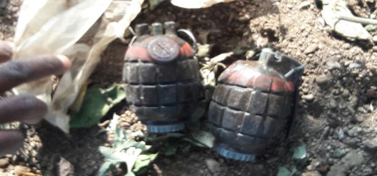 Grenades in trash pile create flutter