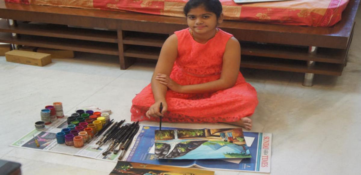 11-year-old  student’s solo painting exhibition