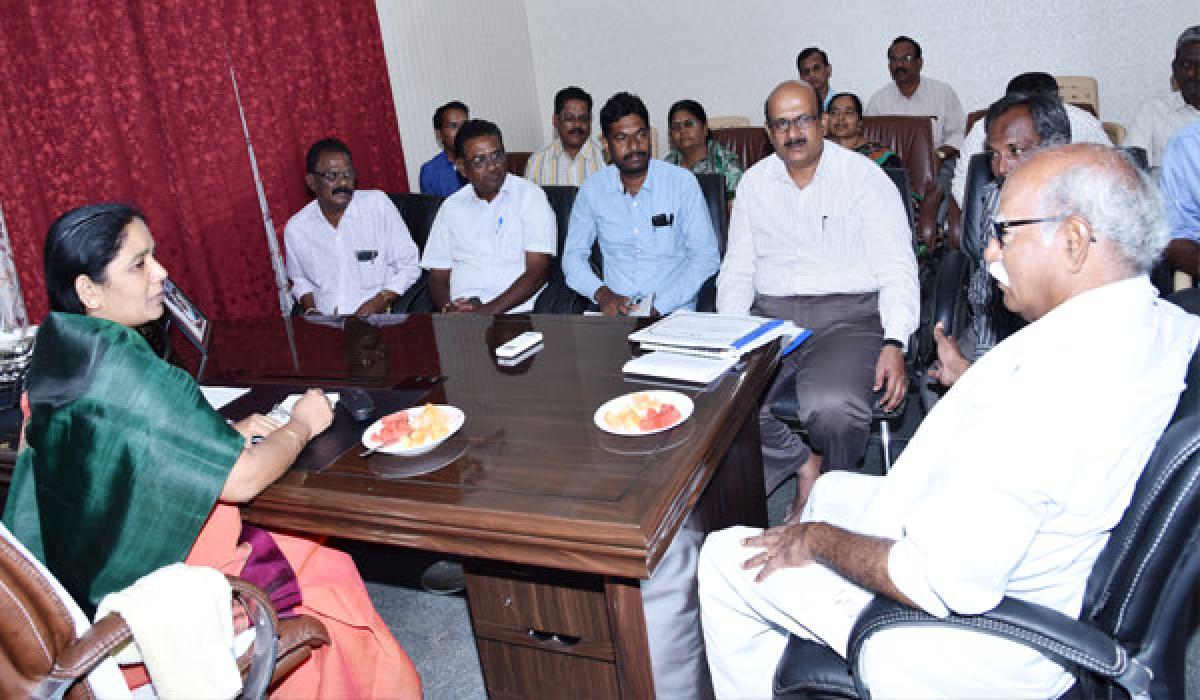 Minister  Paritala Sunitha reviews various works