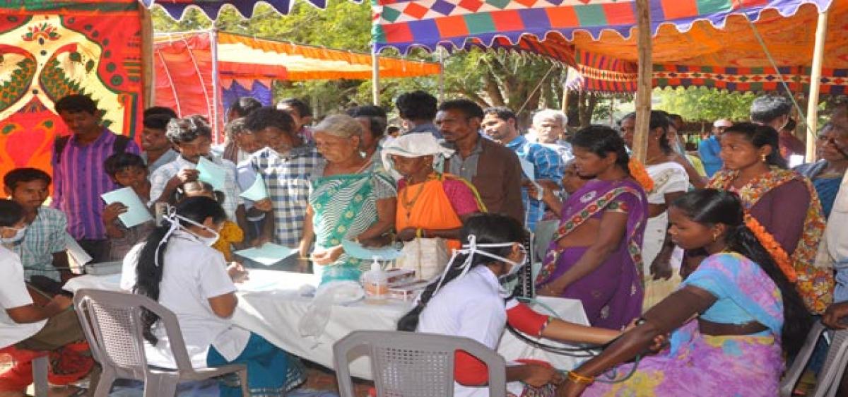 Koyyuru police conduct  mega medical camp