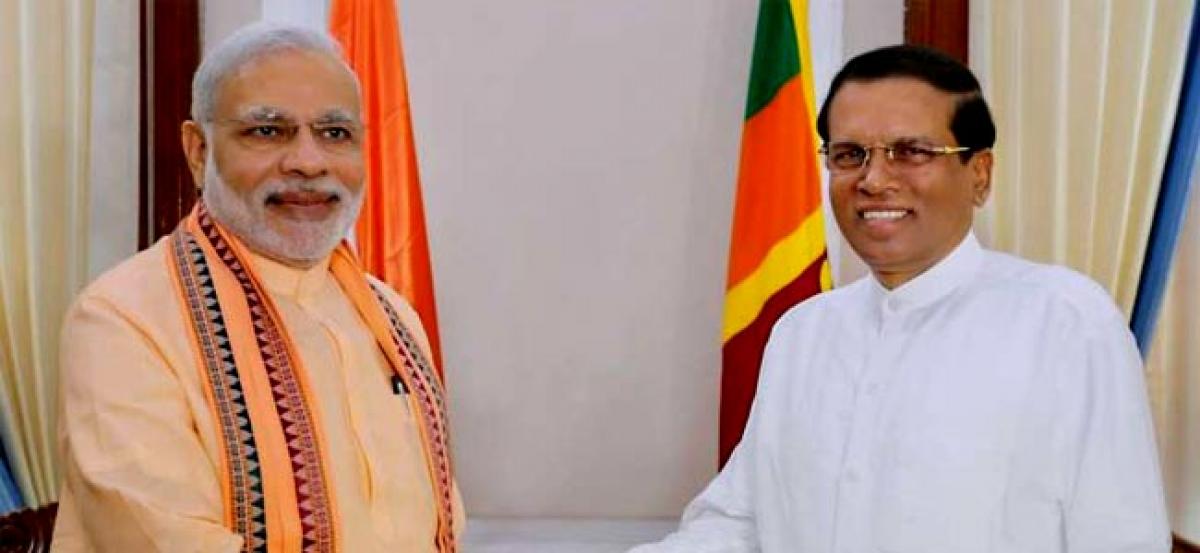 PM Narendra Modi meets Sri Lankan President Maithripala Sirisena